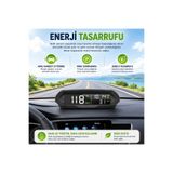 HPYTECH 🚀GPS Hız Göstergesi HUD Ekran–Güneş Enerjili Dijital Kilometre Sayacı-Head Up Display