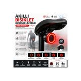 HPYTECH 🚴HpyTech Akıllı Bisiklet Arka Stop Lambası Fren Sensörlü Type-C Şarjlı IPX5 Su Geçirmez LED Kuyruk Lambası 5 Modlu Bisiklet Arka Işığı🚴