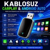 Hpytech Kablosuz Carplay Android Auto Dönüştürücü USB & Type-C Mini Adaptör | Wireless Carplay Dongle | Tak Çalıştır | Bluetooth 5.0 | 5ghz Wifi | iPhone & Android Uyumlu - Siyah
