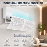 Hpytech Klima Hava Yönlendirici Filtreli Deflektör | 90 Cm'ye Kadar Uyumlu | Delme Gerektirmeyen Kolay Kurulum