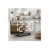 HPYTECH 🪞LED Aynalı Dijital Masa&Duvar Saati⏰Sessiz, Termometre, USB Şarj,Alarm🔔Modern Şık Tasarım