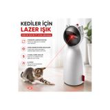 HPYTECH Otomatik Lazer Kedi Oyuncağı Lazer Işıklı Kedi Oyuncağı 5 Hareket Seviyesi USB & 4 AA Pil Destekli Manuel Modlu İnteraktif Kedi Oyuncağı