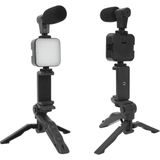 Hpytech Profesyonel Vlog Seti – Tripod + Mikrofon + LED Işık 🎥 | Youtube / Tiktok / Canlı Yayın / Röportaj - Çok Renkli