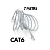 HQ SPEED Cat6 Ethernet Kablosu 7 Metre - 1000 Mbps Gigabit Hızlı İnternet Modem PC Smart TV Patch Kablo Gri