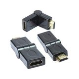 Hq Speed HDMI 180 Derece Dönüştürücü Adaptör Dişi-Erkek — Gold kaplama, 4K UHD ARC desteği. Duvara monte TV ve monitörlerde HDMI kablosunu duvara paralel yönlendirir. - Siyah