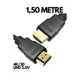 HQ SPEED HqSpeed 1.5 Metre Altın Uçlu 4K 3D UHD HDMI 2.0 Kablo – Yüksek Hızlı Görüntü Ses Aktarımı TV PC Monitör Ethernet