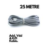 HQ SPEED HqSpeed 25 Metre RJ11 Telefon ADSL VDSL Modem Bağlantı Kablosu – Uzun Mesafede Güçlü Sinyal Fiber İnternet Hat Kablosu