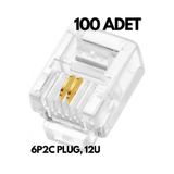 HQ SPEED HqSpeed RJ11 6P2C Telefon Jakı 100 Adet – 2 Pin Konnektör Telefon Kablo Ucu Santral İç Tesisat Hat Uygulamaları