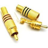 Hq Speed Plus RCA Erkek Konnektör 2 Adet | Altın Kaplama Metal Gövde – Ses Video Kablo Ucu