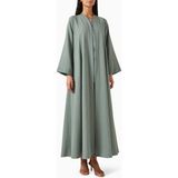 HQ Travels Dört Parça Rahat Abaya Seti ile Şıklığı Keşfedin ve Gün Boyu Konfor Yakalayın - Mint Yeşili - 3XL