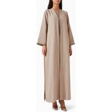 HQ Travels Modern Abaya ve Elbise Seti ile Şık ve Rahat Tarzınızı Yansıtın - Gri - 2XL