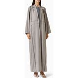 HQ Travels Rahat ve Şık 4 Parça Abaya Seti ile Günlük Tarzınızı Tamamlayın - Açık Gri - 2XL