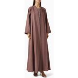 HQ Travels Şık Nakışlı 4 Parça Abaya Seti Günlük ve Özel Günler Için Üstün Konfor ve Zarafet - Pembe - 2XL