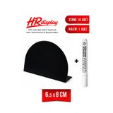 HR Display PVC Masaüstü Fiyat Etiketi Standı 6,5×8 cm, Yarım Daire Fiyatlık, Etiket Stand Set, 10 Adet + Kalem