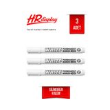 HR Display PVC Yaz-Sil Etiket Kalemi – 3 Adet Beyaz Marker | Silinebilir Etiket Yazı Kalemi