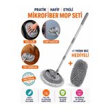 HR PAK ( +1 YEDEK BEZ HEDİYELİ ) Gri Renk Çok Fonksiyonlu Mikrofiber Araba Yıkama Fırçası Teleskopik Uzun Saplı