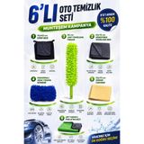 HR PAK 6Lı Efsane Mikrofiber Oto Yıkama Temizleme Araç Kurulama Bez , Eldiven Sünger Araba Seti
