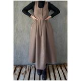 hrmonny vintage kadın modest kışlık v yaka retro jile elbise vizon boy 140 cm