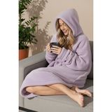 Hrnzafer Tekstil Unisex Wellsoft Kapüşonlu Giyilebilir Tv Battaniyesi – Yumuşak, Sıcak ve Konforlu - 80 x 130 cm - Lila