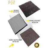 HRPAK ( 3 Adet ) Temizlik Başlangıç Seti Cam Bezi , Mutfak Bezi , Yer Temizlik Bezi 40 *40 cm
