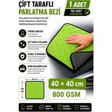 HRPAK 40X40 cm 1 Adet Çift Taraflı Parlatma ve Kurulama Bezi