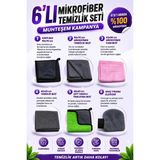HRPAK 6'lı Muhteşem Mikrofiber Oto Yıkama Temizleme Araç Kurulama Bez , Eldiven Sünger Araba Seti