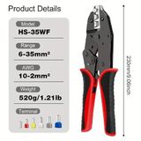 Hs-35Wf 6–35 Mm² (Awg 10-2) Kablo Ucu Bağlantı Elemanları Cırcırlı Sıkma Pensesi