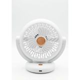 HS-365 Masaüstü Vantilatör Şarjlı Mini Fan, 3 Kademeli Hava Sirkülasyonlu USB Masa Vantilatörü, 360 Derece Dönebilen Sessiz Taşınabilir Vantilatör, Ev, Ofis ve Dış Mekan Uyumlu Şarj Edilebilir (Beyaz)