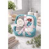 hs havlu sepeti Floral 2'li Havlu Set – El Emeği Sepetli Kokulu Taşlı Hediyelik