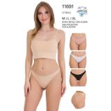 Hs İç Giyim Kadın Lazer Kesim İz Yapmayan Tanga String 6'Lı Paket
