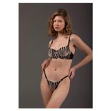 Hs İç Giyim Zebra Desenli Bralet Sütyen Tanga Takımı