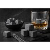 Hs Stone 12'li Bazalt Viski Soğutma Taşı Seti - Doğal Whisky Stones - İçecek Soğutucu Taş - Kese Dahil - 2x2x2 cm - Antrasit