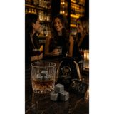 Hs Stone 6'li Bazalt Viski Soğutma Taşı Seti - Doğal Whisky Stones - İçecek Soğutucu Taş - Kese Dahil - 2x2x2 cm - Antrasit