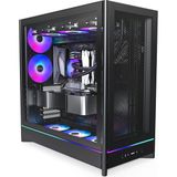 HS01 Pro, Atx Mid-Tower Pc Kasası, Oyun Bilgisayarı, Yüksek Hava Akışı, Ters Çevrilebilir Düzen, Mesh Ön Panel, 5x Argb Pwm Fan Önceden Yüklenmiş, Göm - Standart