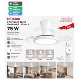 Hs9314 Helios Opto 75 W 3 Pervaneli Tavan Vantilatörü (Gizli Pervane)