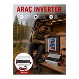 Hsc bilişim 1000 Watt Oto İnvertör Elektrik Dönüştürücü Ev Tipi Priz