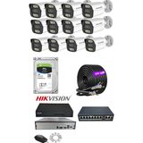 Hsc Bilişim 12'li 5mp 1tb Ip Kamera Seti | Poe | Hikvision Nvr | Iç/dış Mekan | Gece Görüş | Ses Kayıt | - Renkli