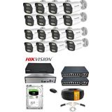 Hsc Bilişim 16'lı 5mp Ip Kamera Seti | Poe | Hikvision Nvr | Iç/dış Mekan | Gece Görüş | Ses Kayıt | Izle - Renkli