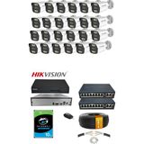 Hsc Bilişim 24'lü 5mp Ip Kamera Seti Bakır Cat6 Kablo | Poe | Hikvision Nvr | Iç/dış Mekan | Gece Görüş | Ses K - Renkli