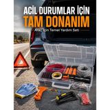 Hsc Bilişim 27 Parça Profesyonel Oto Acil Durum ve Araç Yardım Ekipman Seti Taşıma Kutulu - 0 - 21 lt