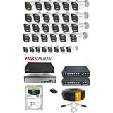 Hsc Bilişim 32'li 5mp Ip Kamera Seti Poe | Hikvision Nvr Iç/dış Mekan Gece Görüş Ses Kayıt Izleme 6tb Set - Renkli