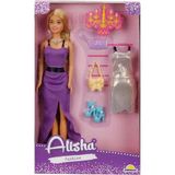 Hsc Bilişim 3393 Sun-Rst-Sis Minik Alisha Yedek Kıyafetli Bebek Set 29 cm - - 01-Mavi