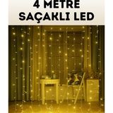Hsc Bilişim 4 Metre Şelale Perde LED Işık Dış Mekan Iç Mekan Uyumlu - 1 m - Renkli