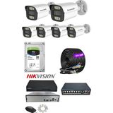 Hsc Bilişim 6'lı 5mp Ip Kamera Seti | Poe | Hikvision Nvr | Iç/dış Mekan | Gece Görüş | Ses Kayıt | Izlem - Renkli