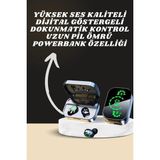 Hsc Bilişim 7 Kordonlu Akıllı Saat ve Aynalı Bluetooth Kulaklık Powerbank Dijital Göstergeli - 00-Siyah - Beyaz - 35 - 48 mm