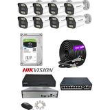 Hsc Bilişim 8'li 5mp Ip Kamera Seti | Poe | Hikvision Nvr | Iç/dış Mekan | Gece Görüş | Ses Kayıt | Izlem - Renkli