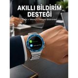 Hsc Bilişim Akıllı Saat Çelik Kordonlu Amoled Ekran Android ve Ios Uyumlu Çağrı Cevaplayabilen Yeni Nesil - 00-Siyah - Beyaz - 35 - 48 mm