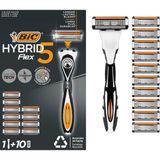 Hsc Bilişim Bic Flex 5 Hybrid Tıraş Bıçağı Seti 1 Gövde + 10 Yedek Başlık 5 Bıçaklı Erkek Tıraş Bıçağı