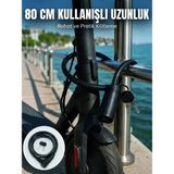 Hsc Bilişim Bisiklet ve Scooter Kilidi 12 mm Çelik Halat 80 cm Anahtarlı Kilit Pvc Koruyucu Kaplama 2 Anahtarlı