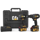 Hsc Bilişim Cat DX12K.2 18 VOLT/4.0AH Li-Ion Çift Akülü Kömürsüz Profesyonel Şarjlı Darbeli Matkap + DX71.2 Köm